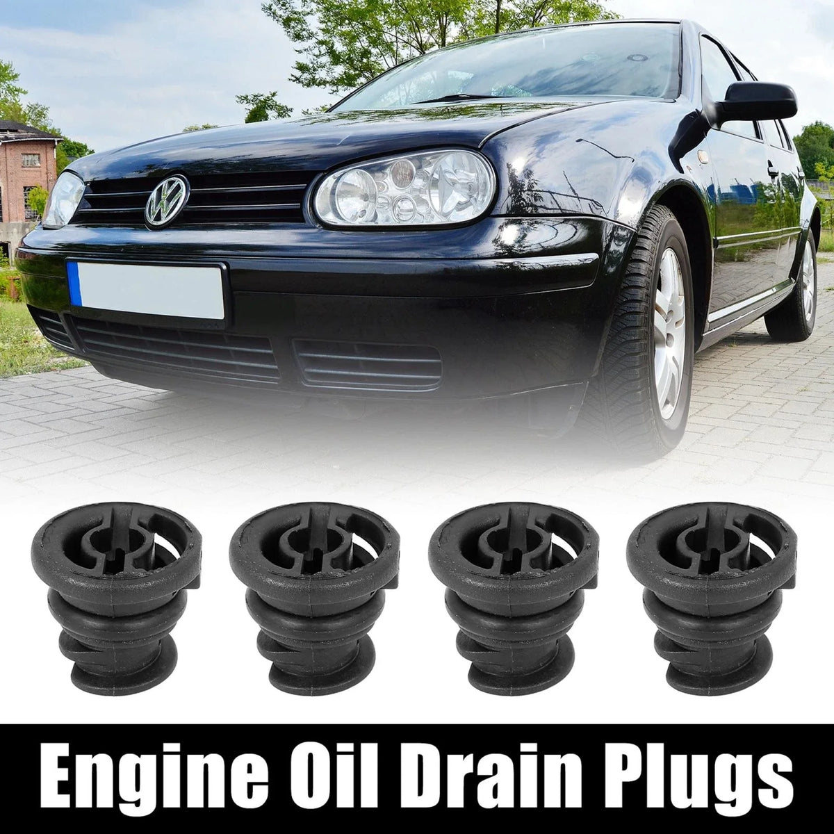 Set of 4 Engine Oil Drain Plugs for Volkswagen Passat (2018) 06L103801