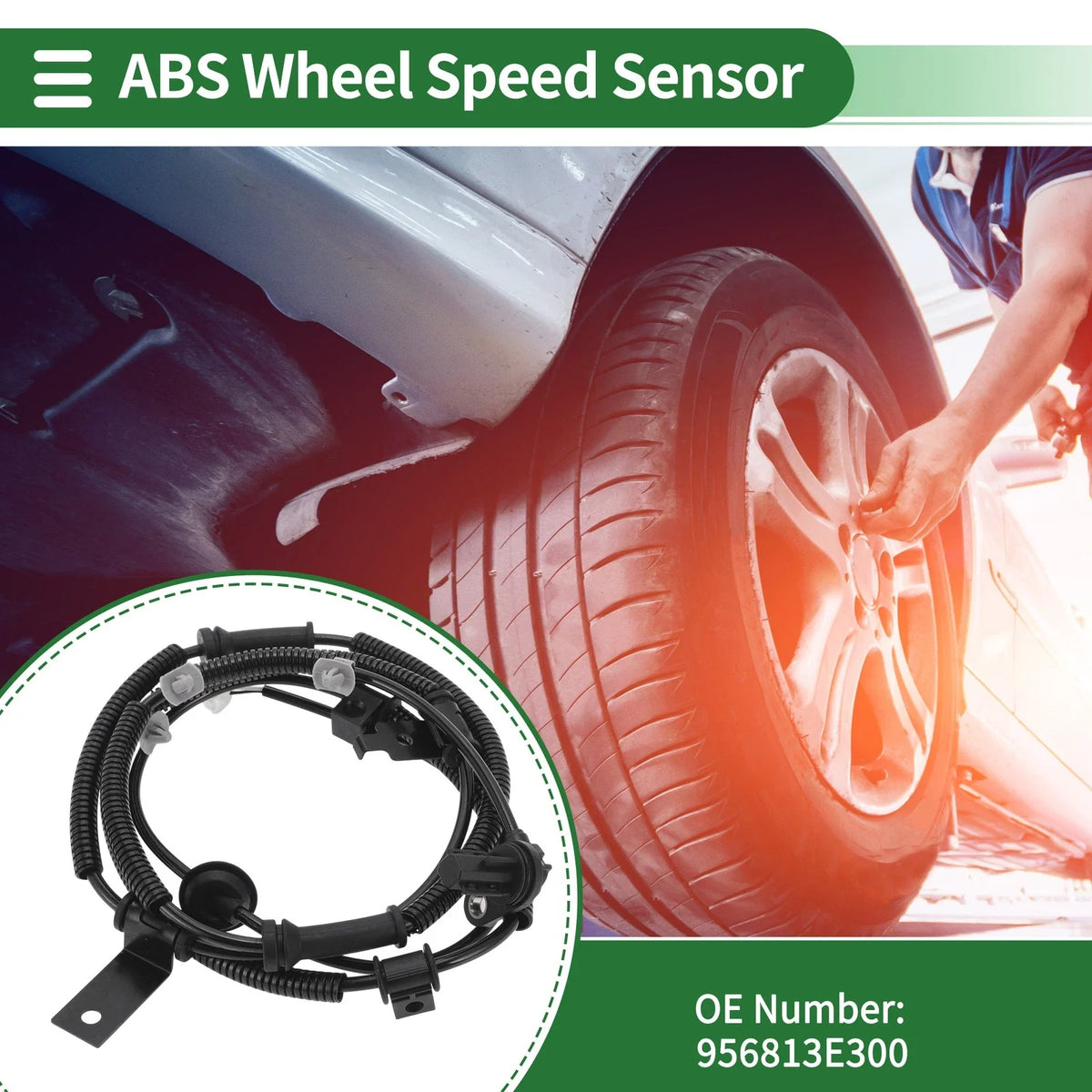 ABS Wheel Speed Sensor No. 956813E300 for Kia Sorento (2007–2009) Rear Left