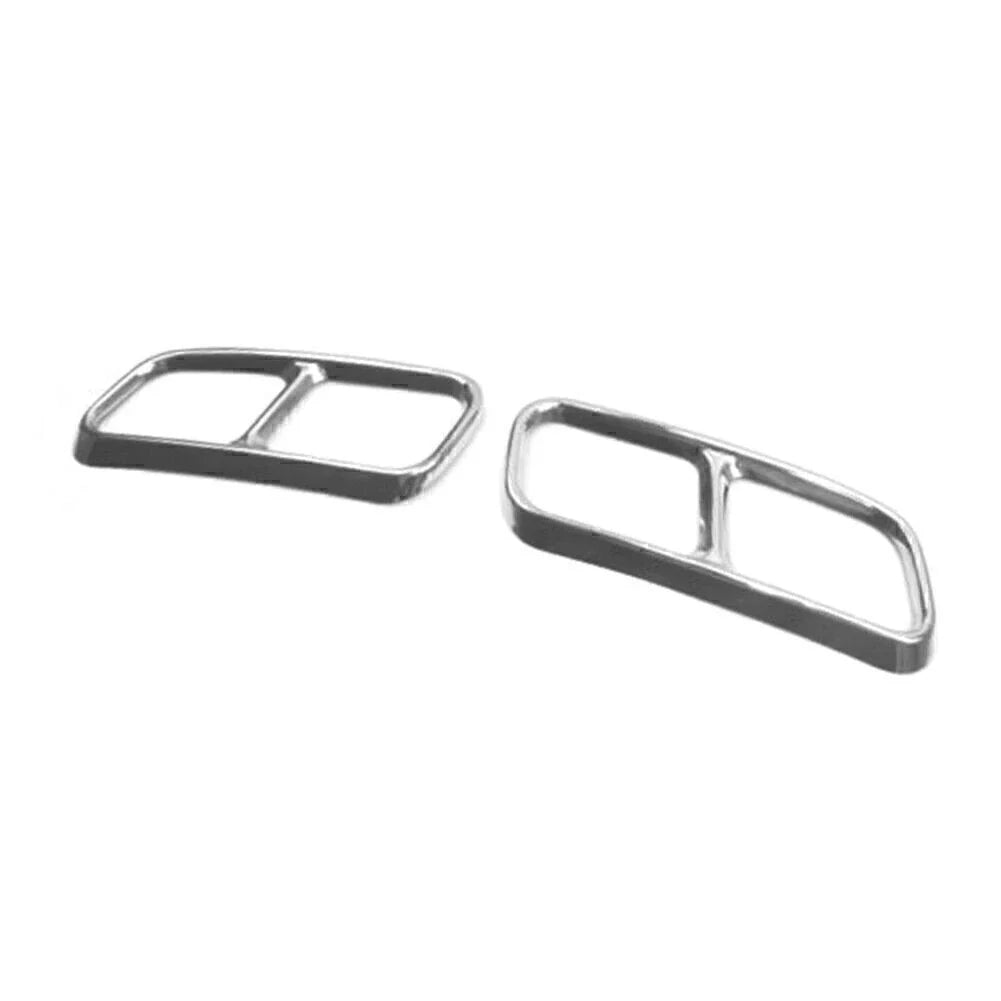 Dual Muffler Tip Cover Trim for Audi Q7 (2016–2019) - Silver