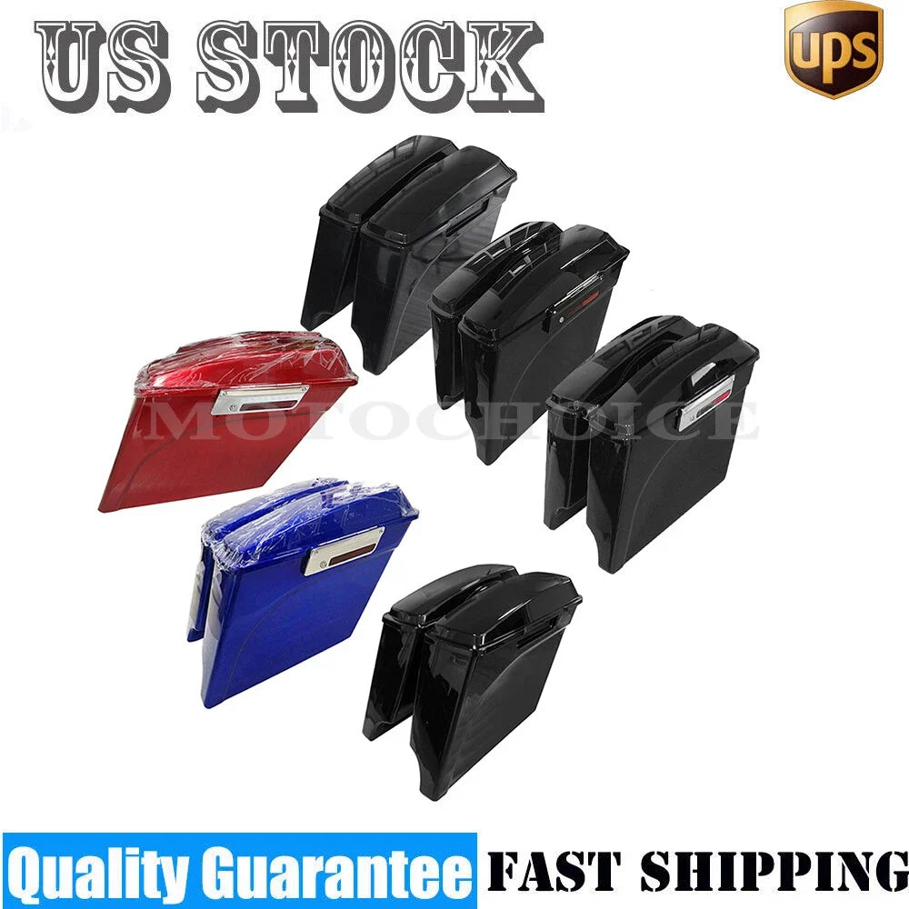 5" Stretched Extended Saddle Bags for Harley Touring Road King (1993–2013)