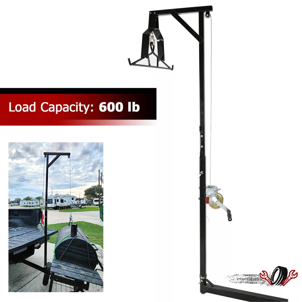 Hitch-Mounted Deer Hoist with Winch for Truck (Universal Fit)