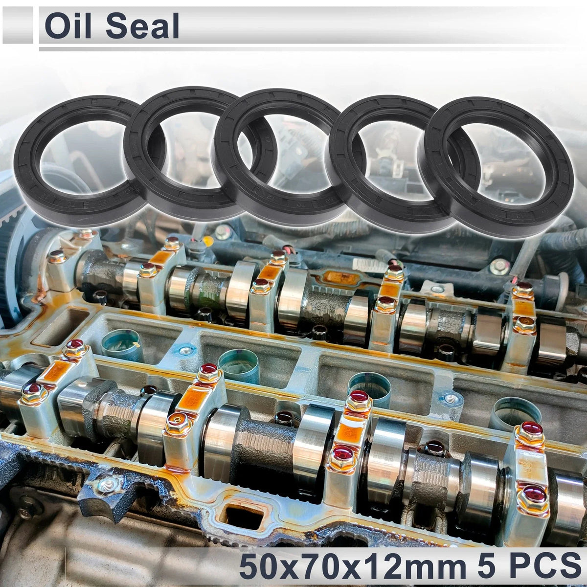 Set of 5 Oil Seal Rotary Shaft Seal NBR Rubber 50x70x12mm
