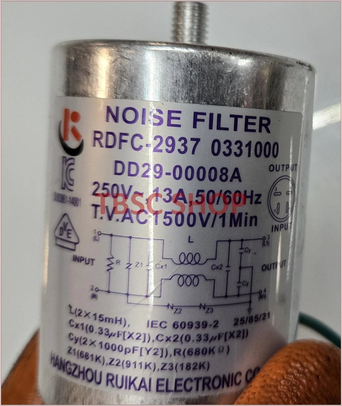 Noise Filter for Samsung Dishwasher (DD29-00008A, RDFC-2937)