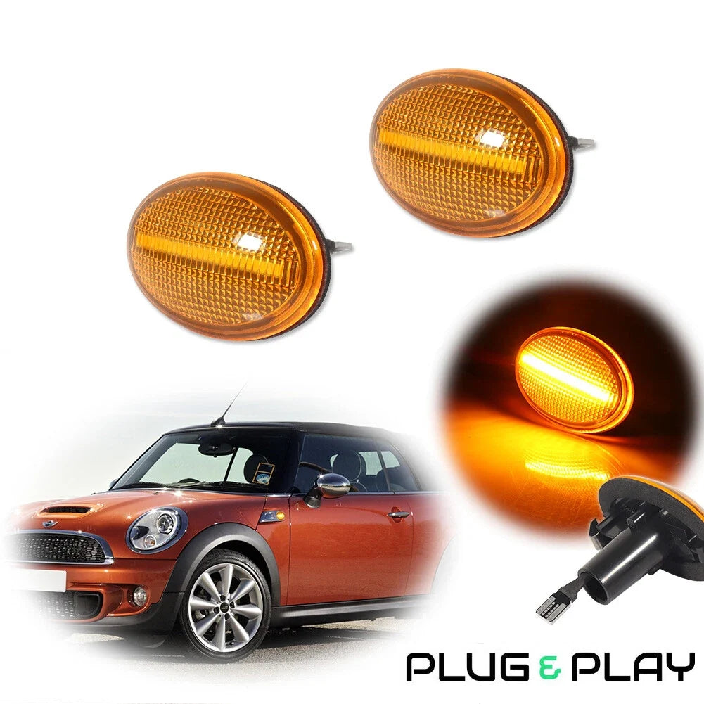 2X Yellow Amber LED Fender Side Marker Lamp for MINI Cooper