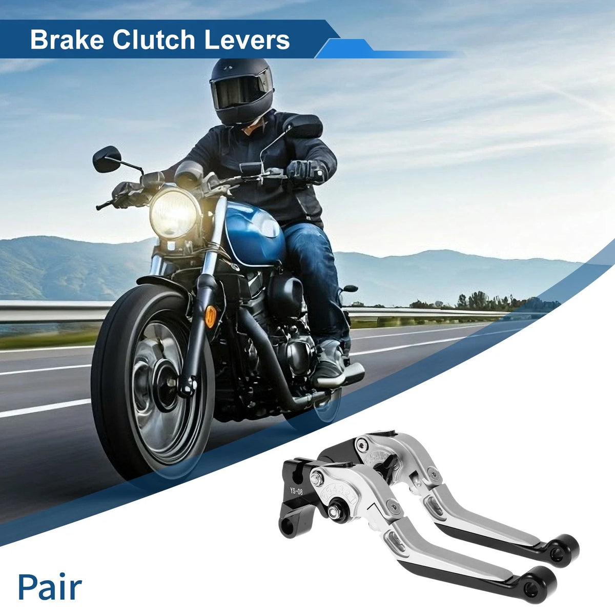 Adjustable Brake Clutch Levers for Honda CBR600RR (2003–2019) - Silver Black