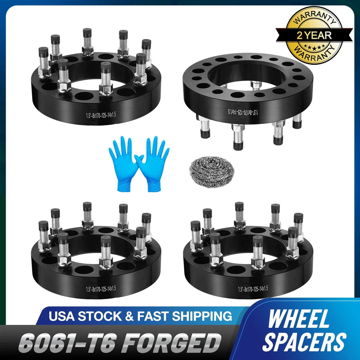 Set of 4 Wheel Spacers for Ford F250 F350 (8x170, 1.5" / 2")