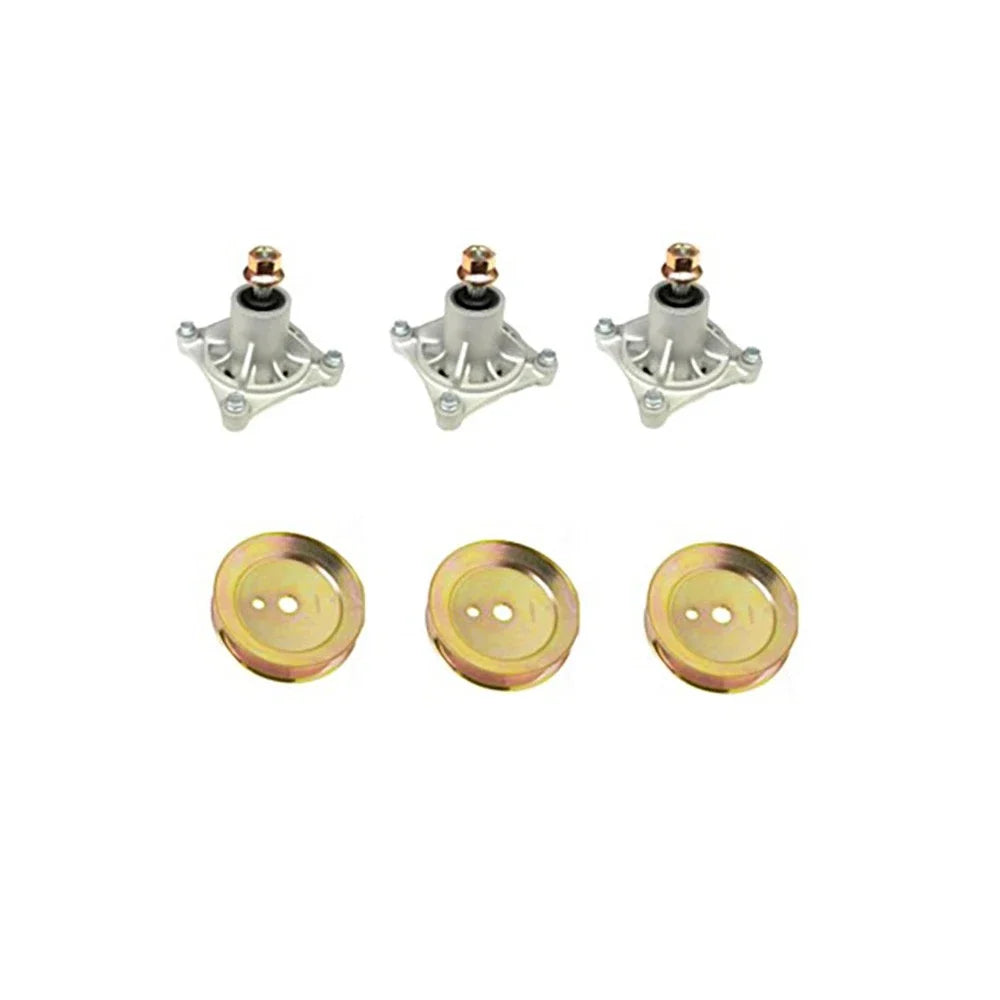 Set of 3 Spindle Assembly 604214 & Spindle Pulley 603988 for Hustler 931741