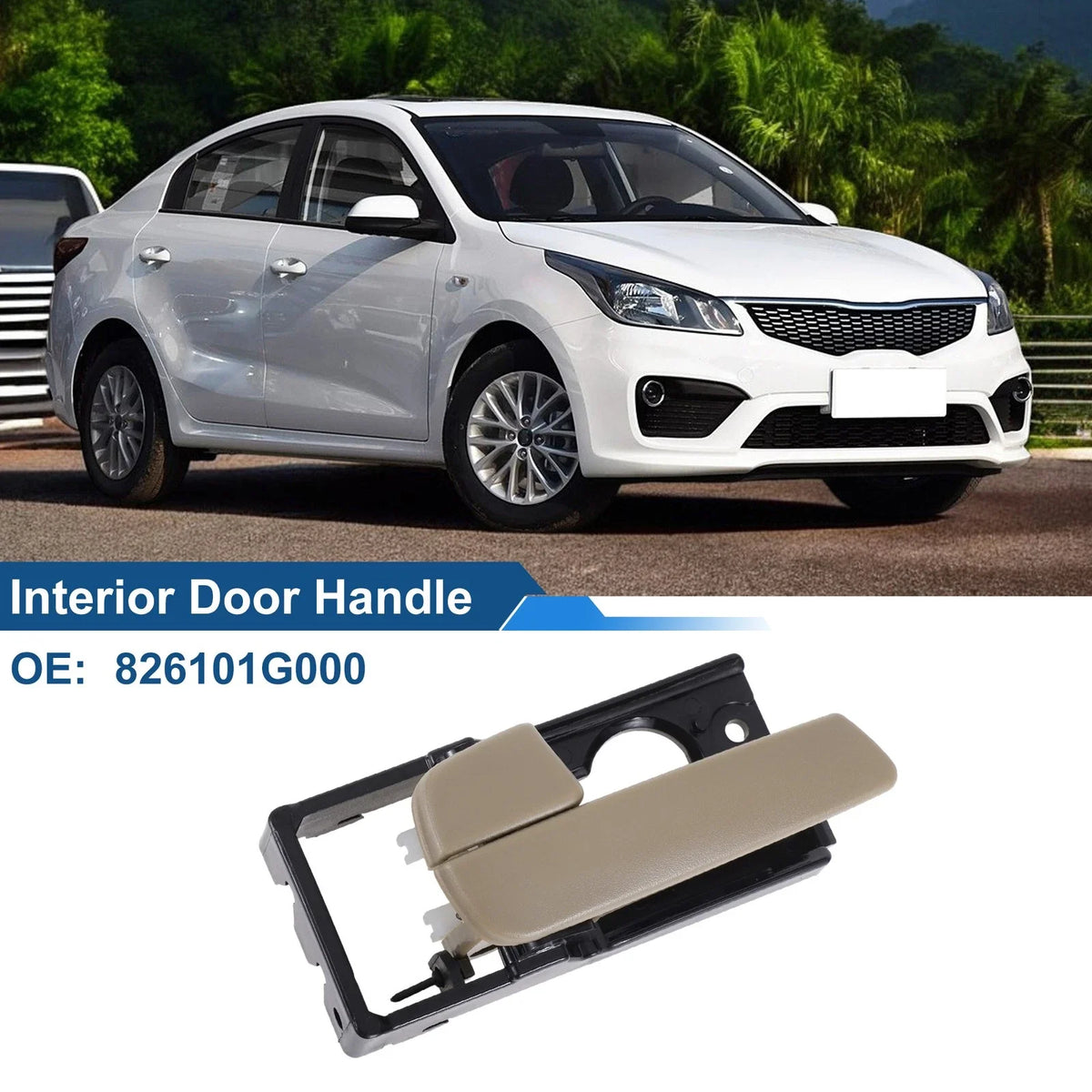 Front Passenger Side Interior Door Handle for Kia Rio (2012–2017) No. 826101G000 Beige Black