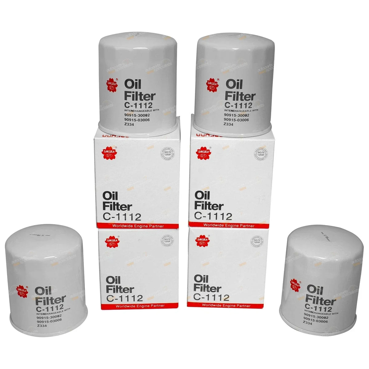Set of 4 Oil Filters for 1990-2000 Courier PE WL 2.5L Diesel Ute