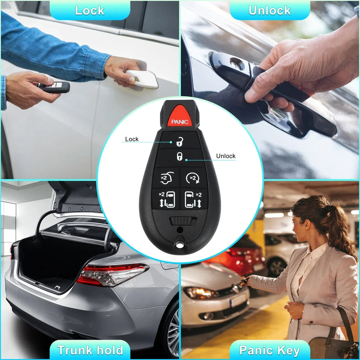 Keyless Entry Remote Key Shell Cover for Chrysler Dodge (No Chip)