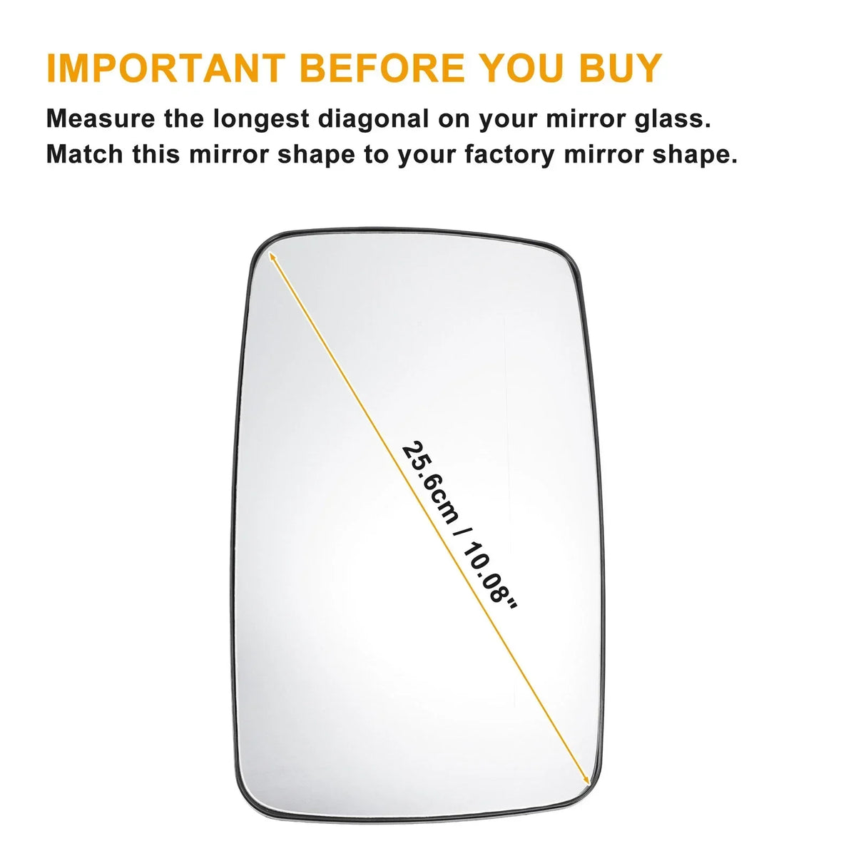 Right Upper Heated Mirror Glass in White for Mercedes Sprinter 1995-2006