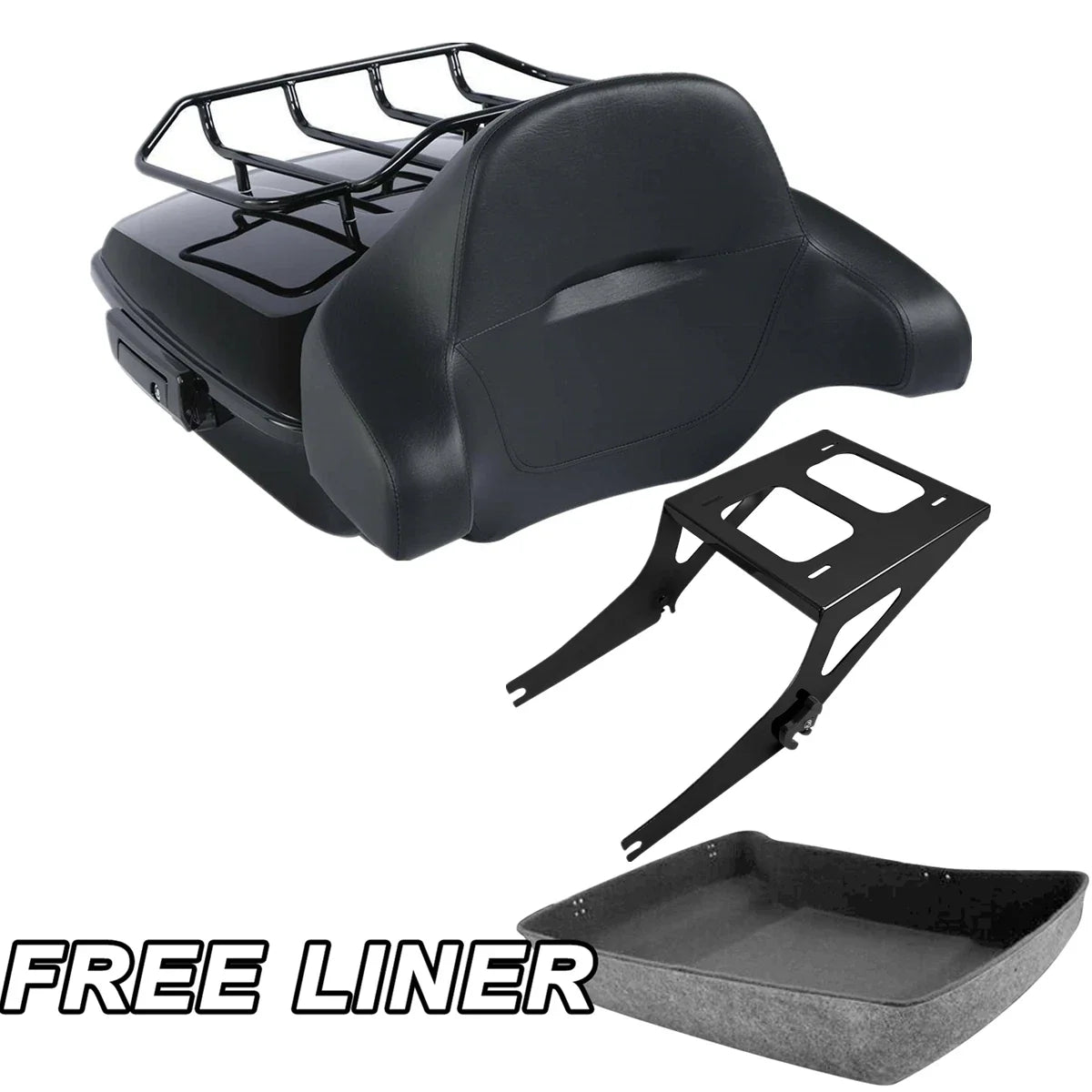 Trunk Mount Chopped Backrest Pad for Harley Fat Boy FLSTF 08-16