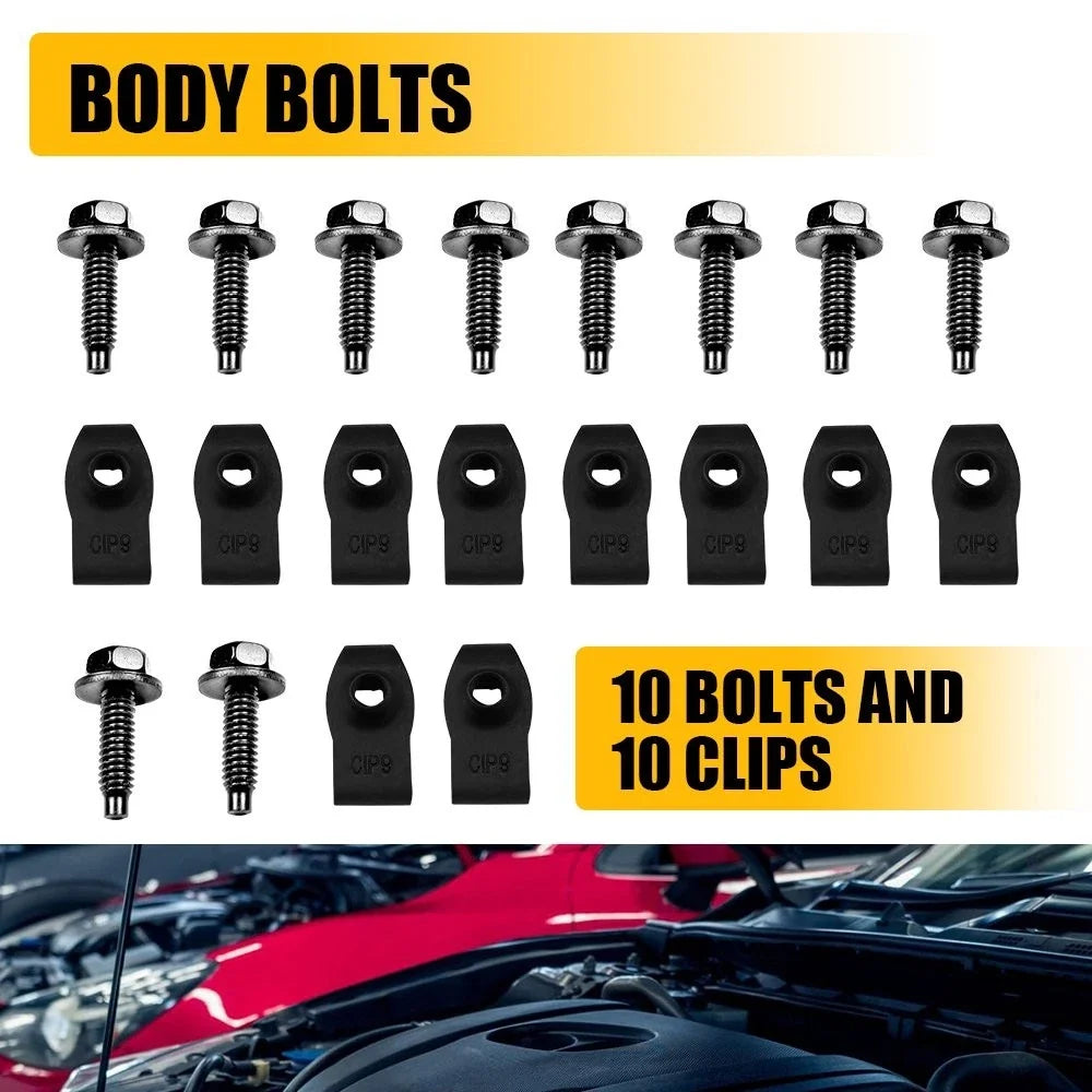 Splash Shield Guard U-nuts & Body Bolts Set of 20 for Engine Cover