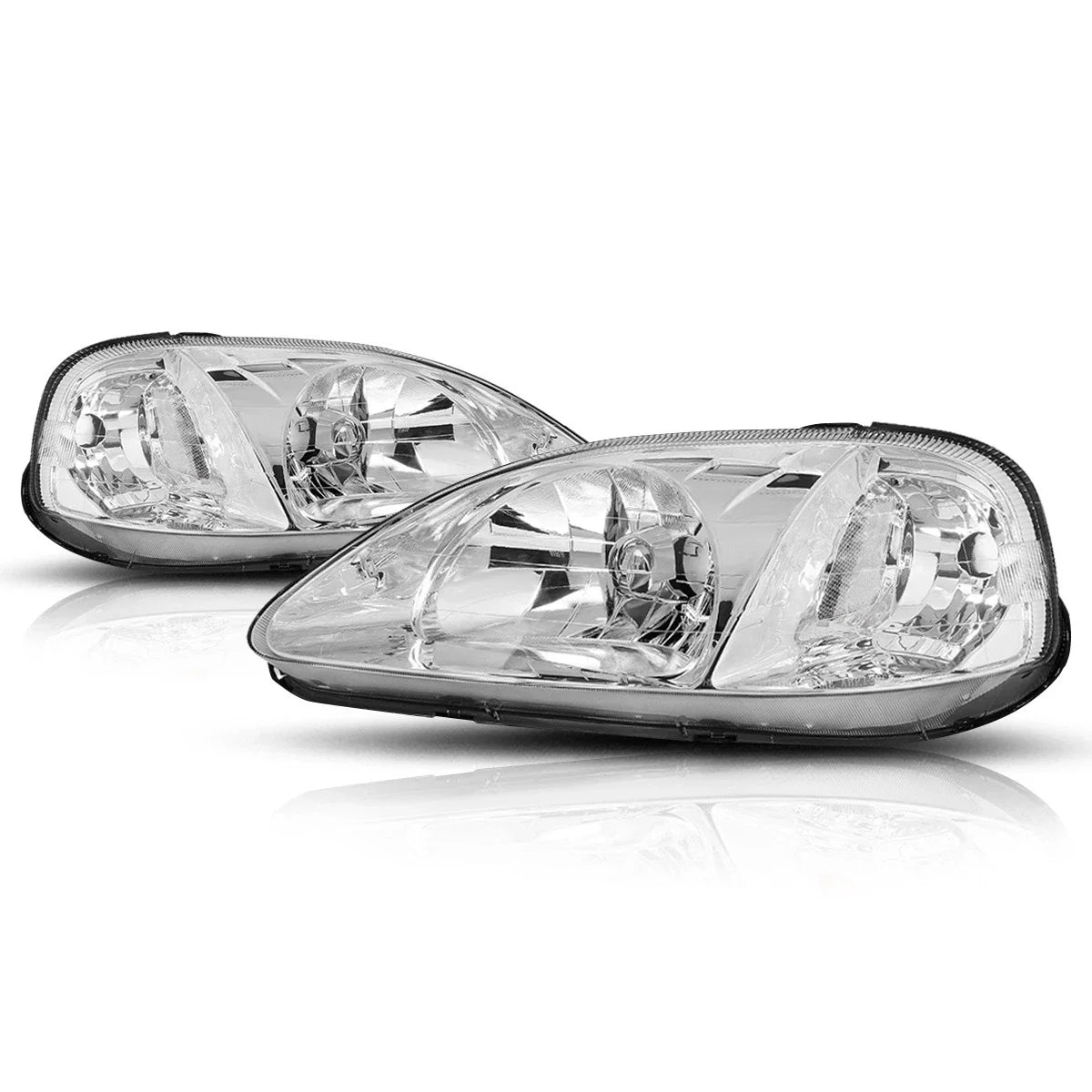 Chrome Housing Headlight Clear Corner Signal Lamp for Honda Civic (1999–2000)