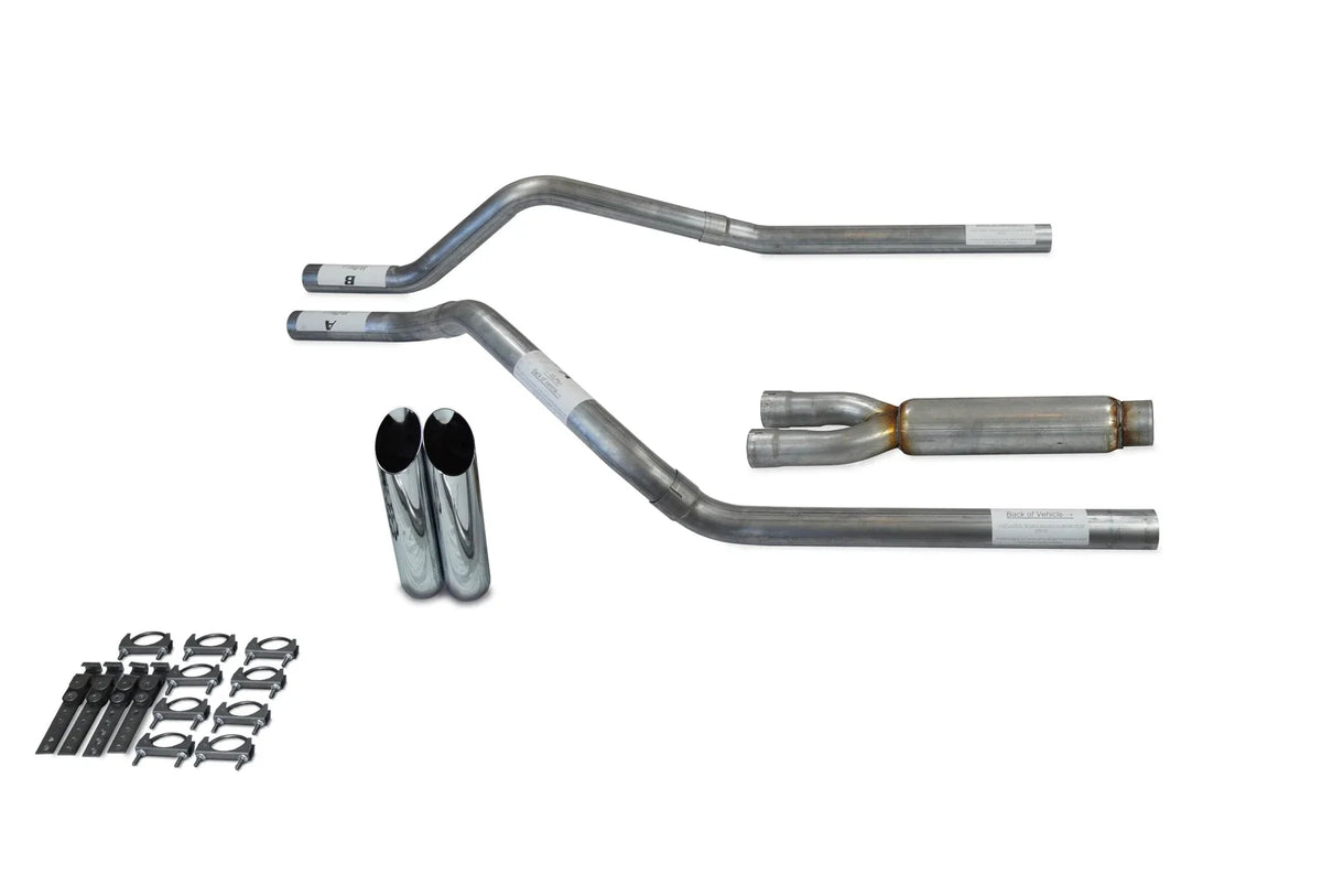 Dual Exhaust Kit for GMC Jimmy (2000–2004) - 2.5" Glasspack Slash Tip