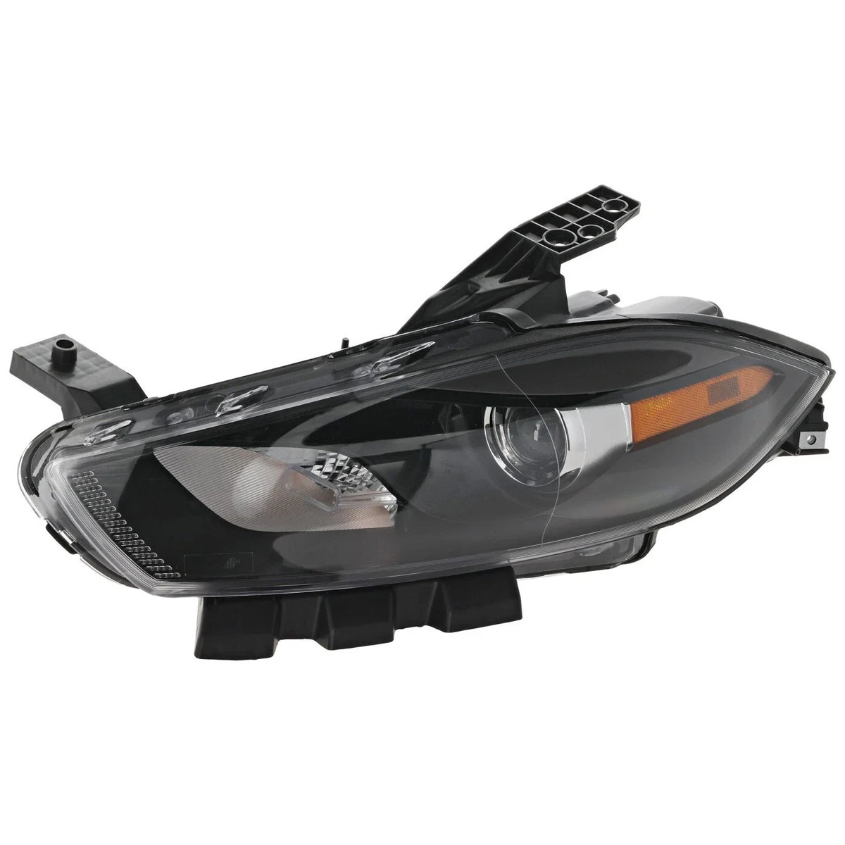 Halogen Headlight for Dodge Dart (2013–2016) Left Side w/Black Trim, Bulb Driver