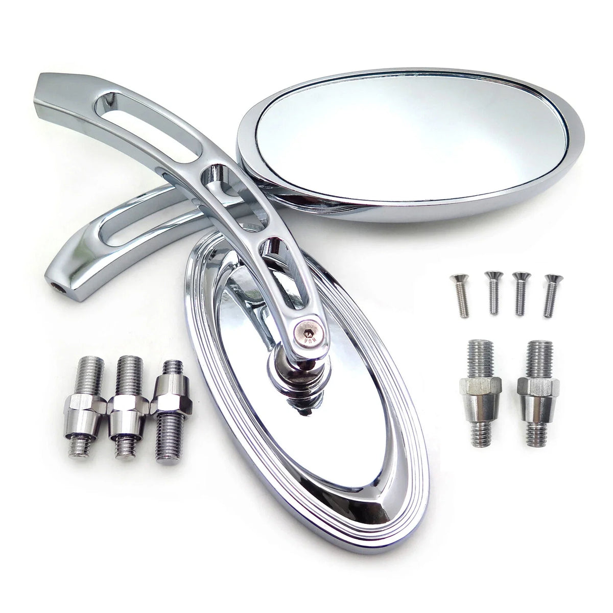 Chrome Oval Mirrors for Yamaha Roadliner/Royal Star/Stratoliner