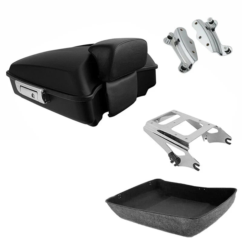 Chopped Trunk Pad Mount for Harley Touring 2009-2013 in Matte Black