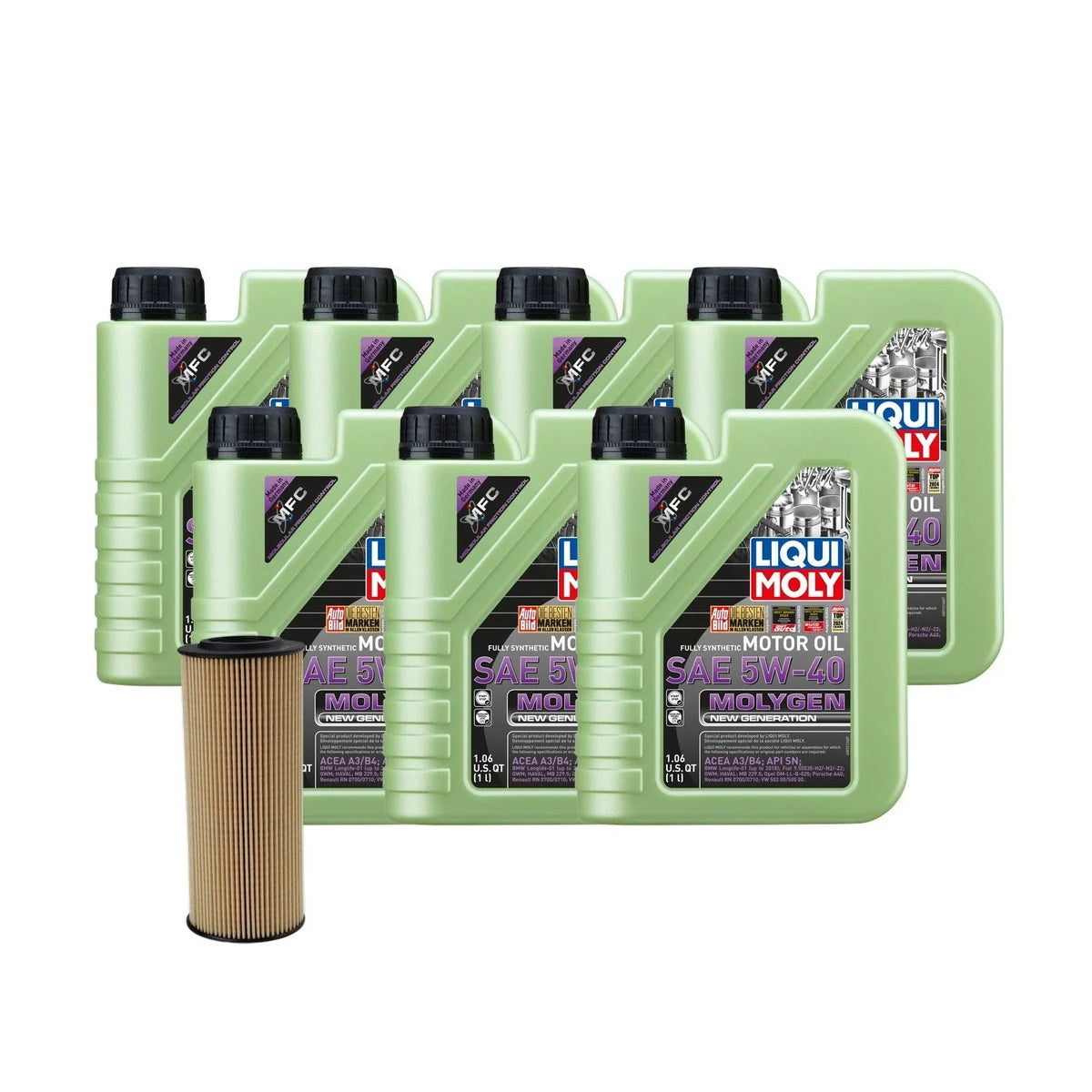 7L Oil Change Kit Liqui Moly Molygen 5W-40 for Audi V6 3.0/3.2L