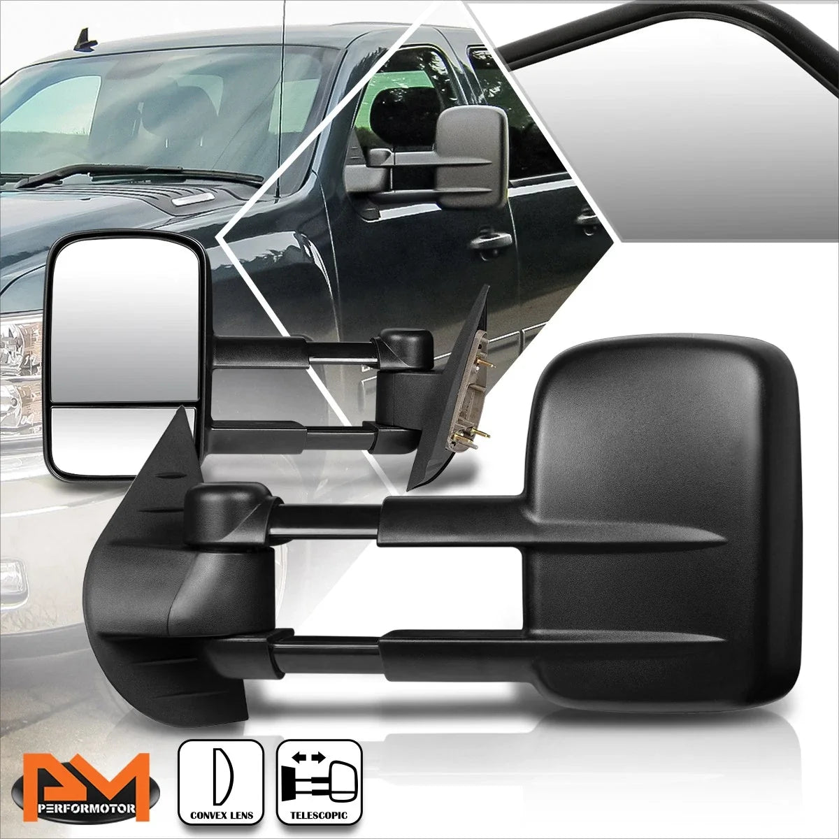 2-Piece Manual Towing Mirror Set for Tahoe/Escalade/Avalanche 2007-2013