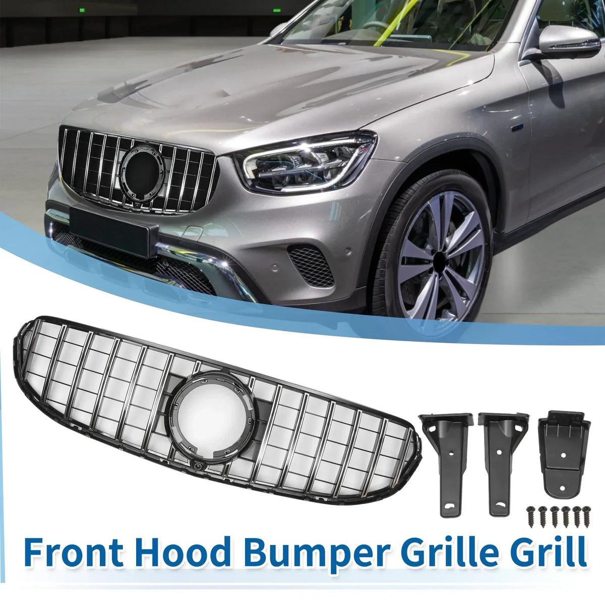Upper Front Bumper Grille for GLC300 Mercedes-Benz 2016-2023