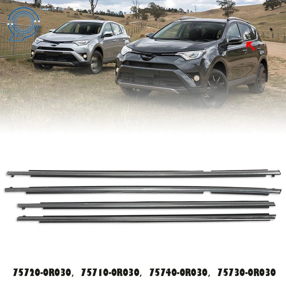 Window Weatherstrip Moulding Trim Seal Belt Chrome for Toyota RAV4 (2013–2018)