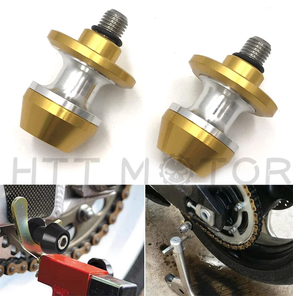 CNC Gold 6MM Swingarm Spools Sliders - 2 Pack for Universal Motorcycle