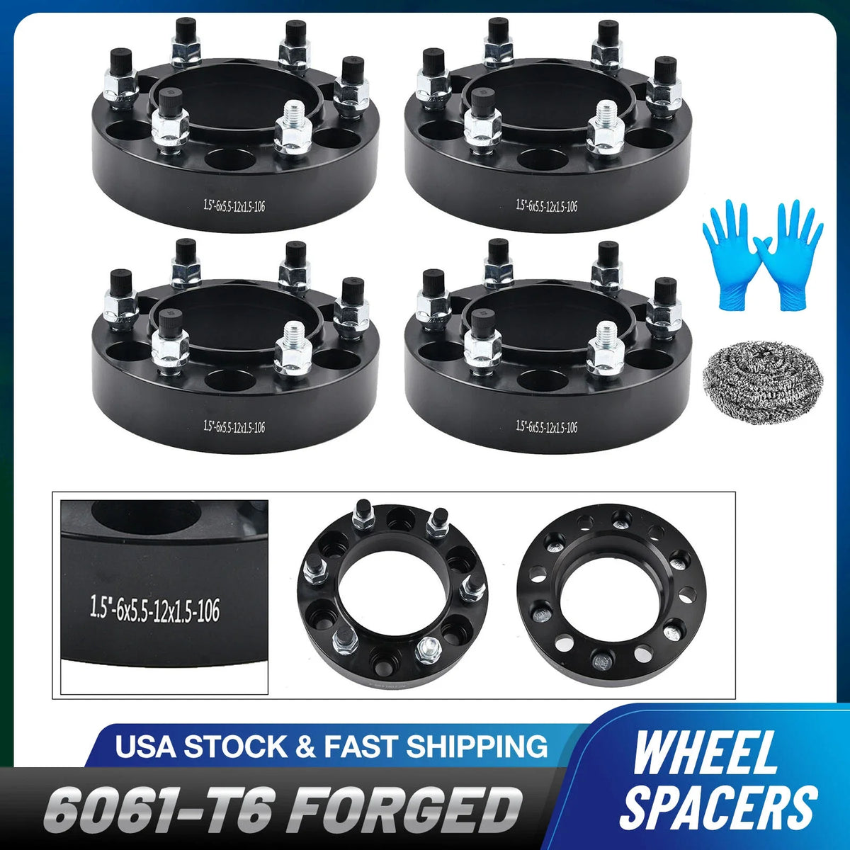 Set of 4 Hubcentric 1.5" Wheel Spacers for Toyota 4Runner Tacoma Tundra