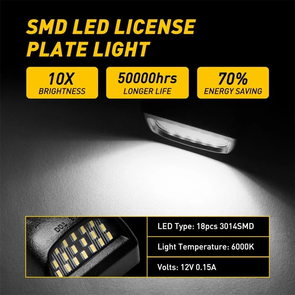 Set of 2 LED License Plate Lights for Chevy Silverado 1500 2500 3500 (1999–2013)