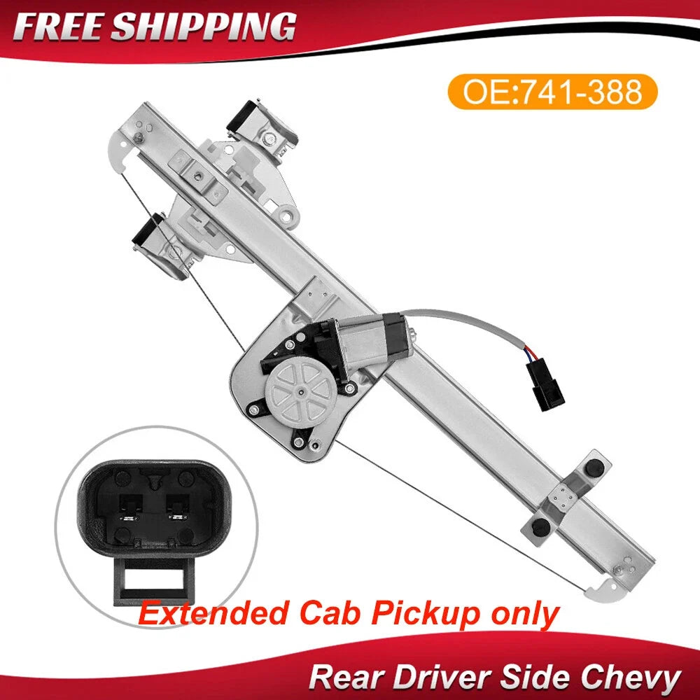 Rear Driver Side Power Window Regulator with Motor for GMC Sierra 1500 07-13
