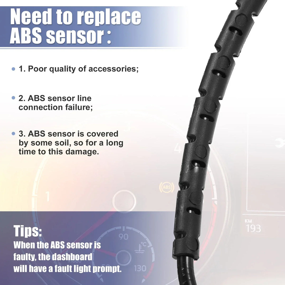 ABS Wheel Speed Sensor - Part No.34526752683 for BMW 330i