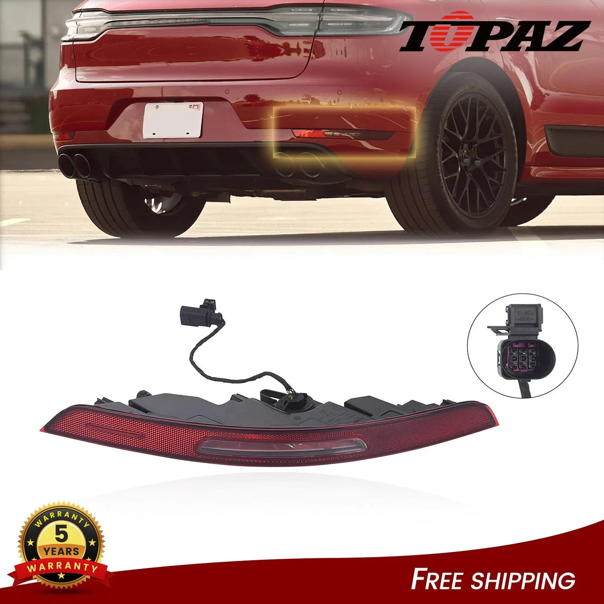 Right Rear Bumper Reflector Lamp for Porsche Macan (2015–2020)