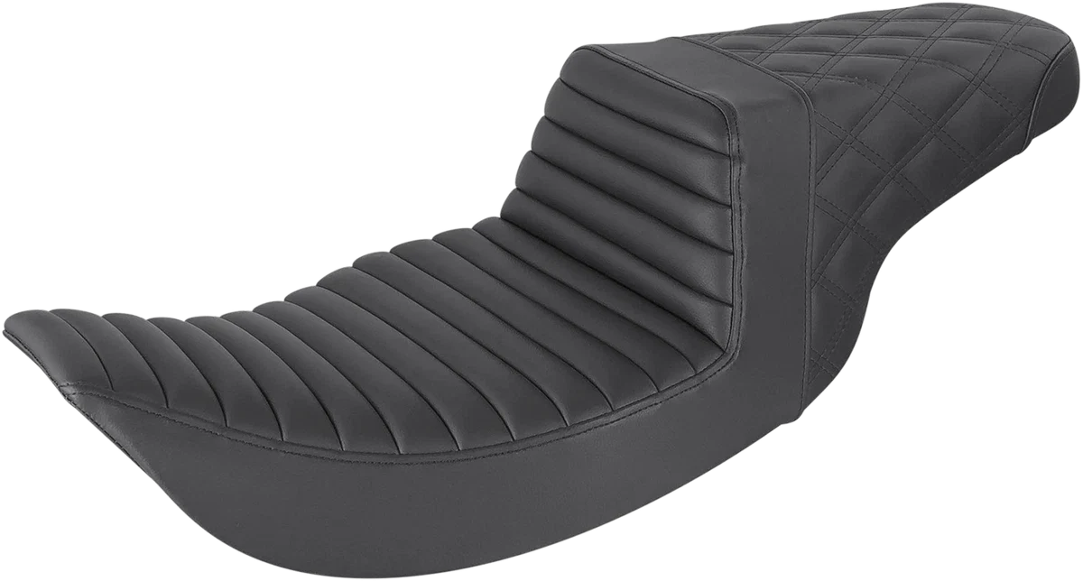 SADDLEMEN Step-Up Seat for Harley Davidson (2014–2023) - Black Tuck-n-Roll