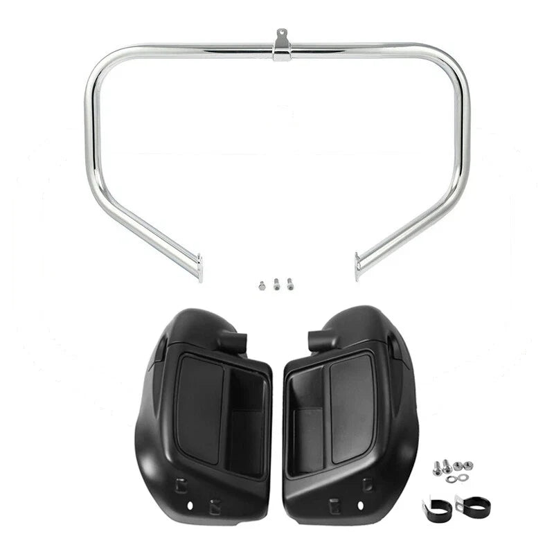 Engine Guard Bar Matte Black Lower Vented Fairings for Harley Touring 2014-2024