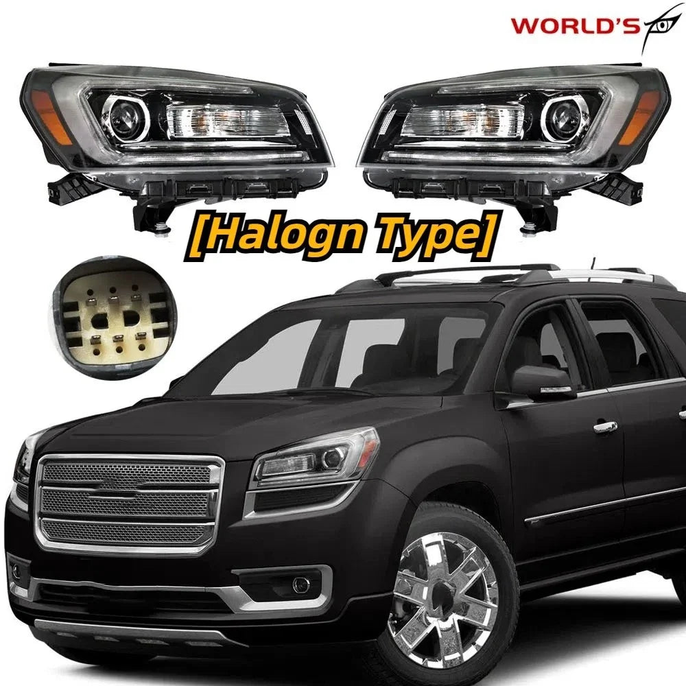 LED Tube Projector Black Headlights for GMC Acadia (2013–2016)
