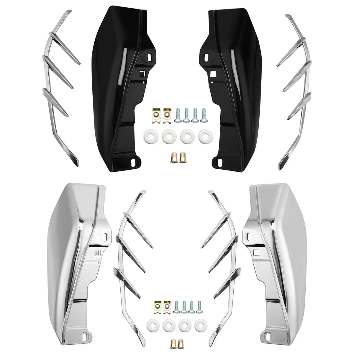 Air Deflector Trim Mid-Frame Chrome/Black for Harley Trike 2009-2023