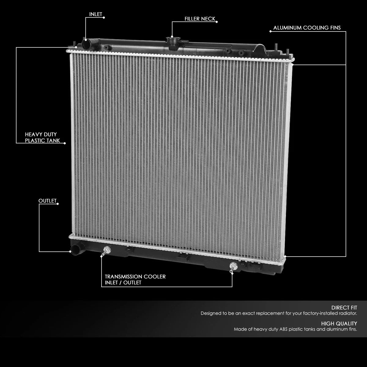 Full Aluminum Core Radiator for Nissan Frontier Suzuki Equator (2005–2019) 2808