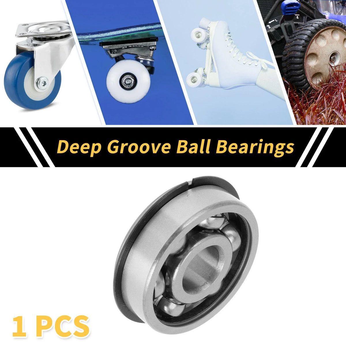 Deep Groove Ball Bearing 6301NR for Scooter Skateboard Wheel (12x37x12mm)