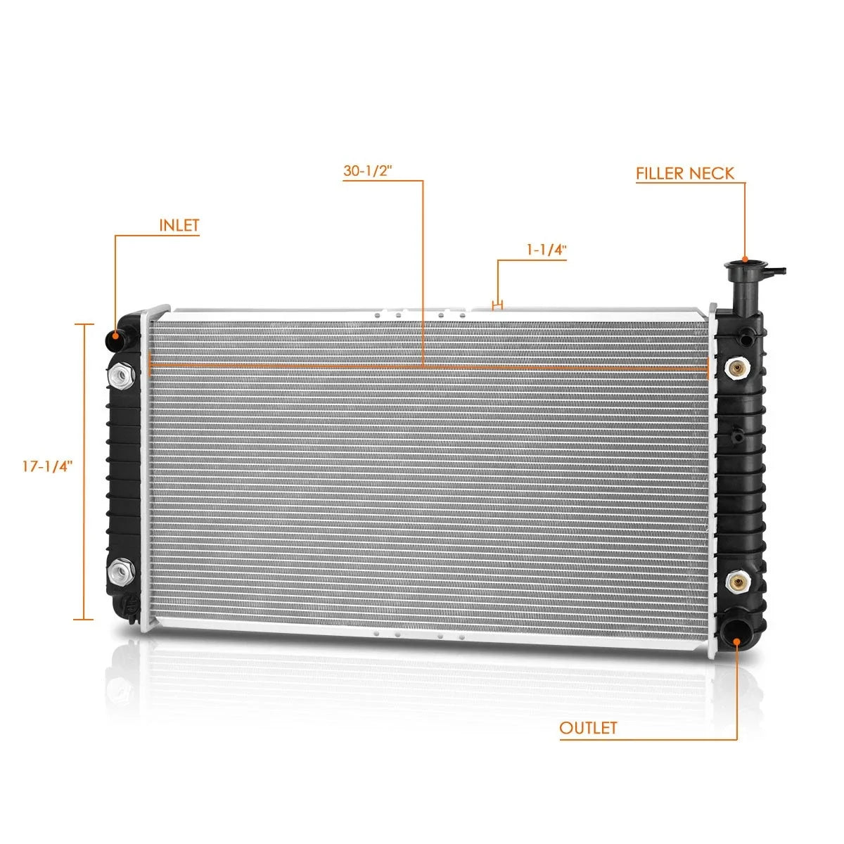 OE Style Aluminum Core Radiator DPI-1489 for Chevy G10-G30/GMC G1500-G3500 (1992–1993)