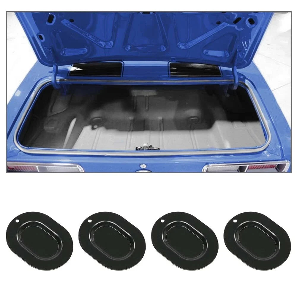 Set of 4 Trunk Floor Drain Plug Covers for GM Chevelle Cutlass Impala