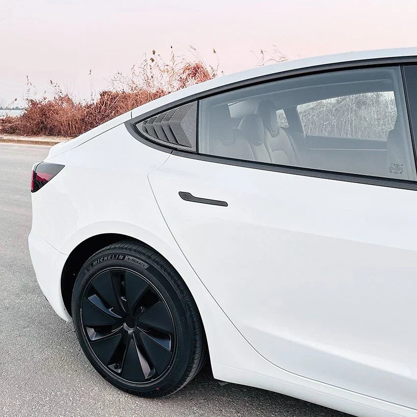 Air-Intake Rear Side Window Louvers Cover Trims for Tesla Model 3