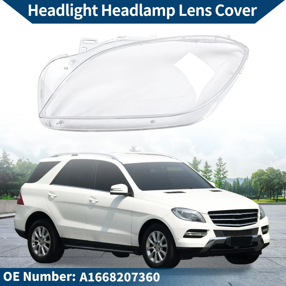 Front Left Lens Cover for Mercedes-Benz ML350 Headlight 2012-2015