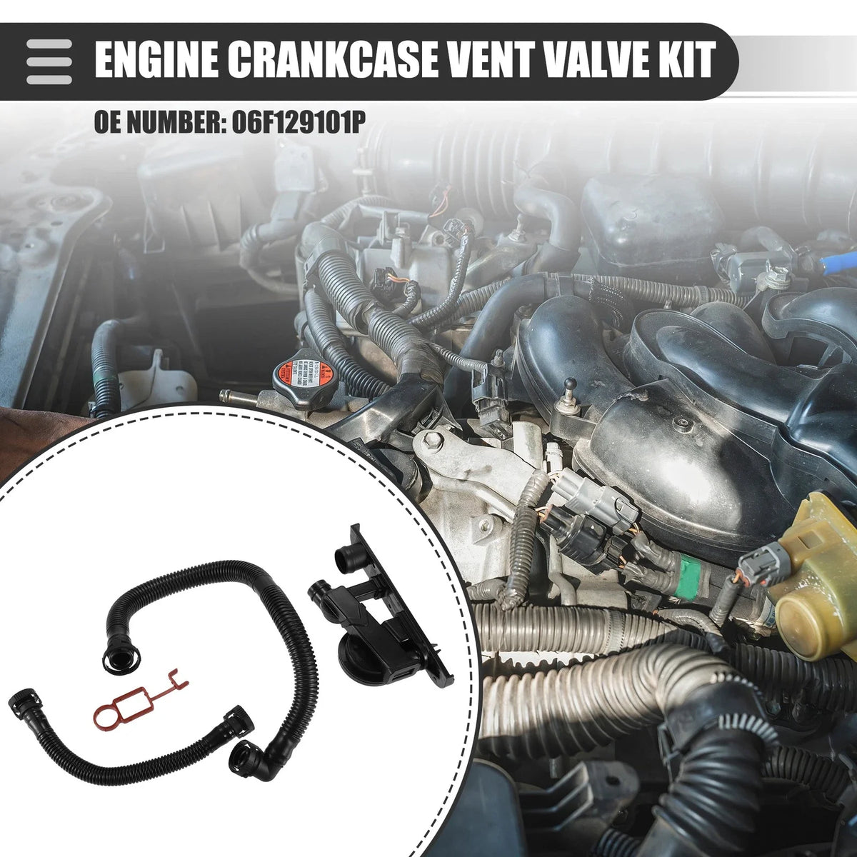 Engine Crankcase Vent Hose Kit for Volkswagen Rabbit (2006–2007) No. 06F129101P