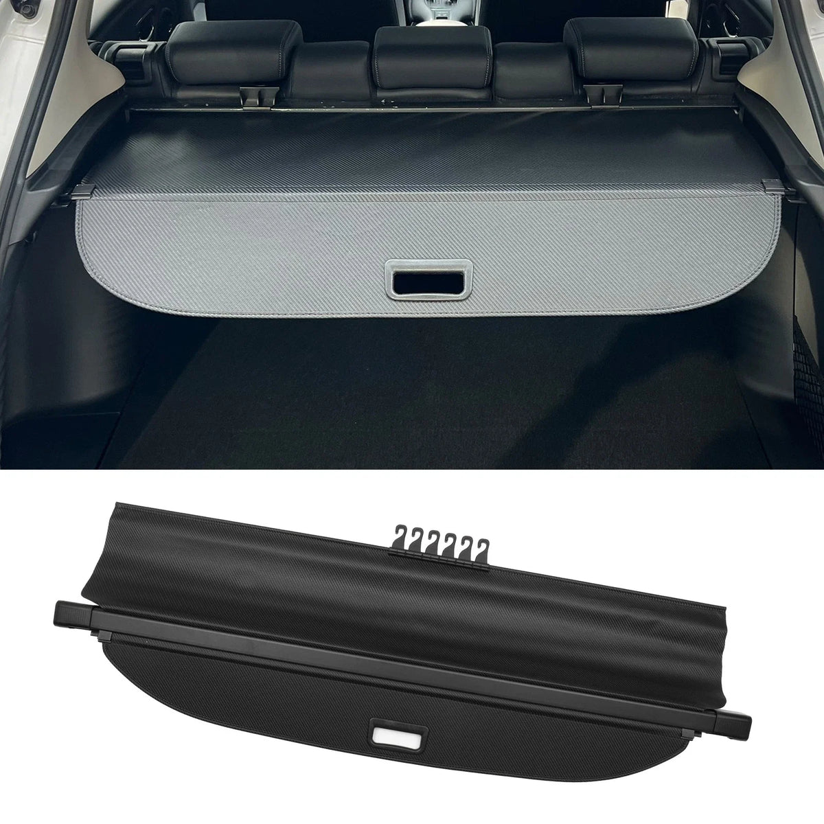 Retractable Cargo Cover for Ford Edge (2015–2022) Black Carbon Fiber