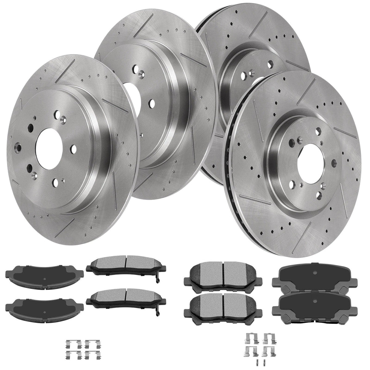 Drilled Disc Rotors with Ceramic Brake Pads for Honda Pilot 2009-2022