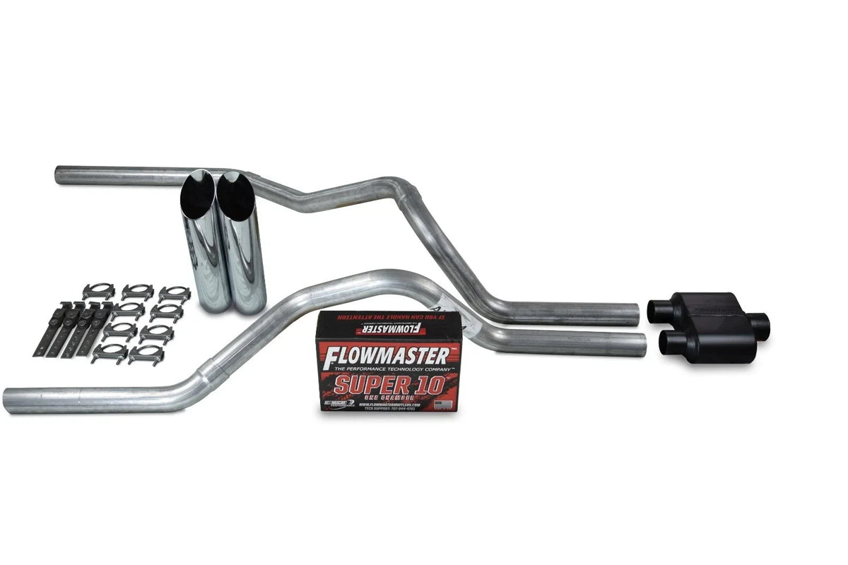 Dual Exhaust Kit 2.5" Flowmaster Super 10 for GMC Chevy 1500 1999-2006