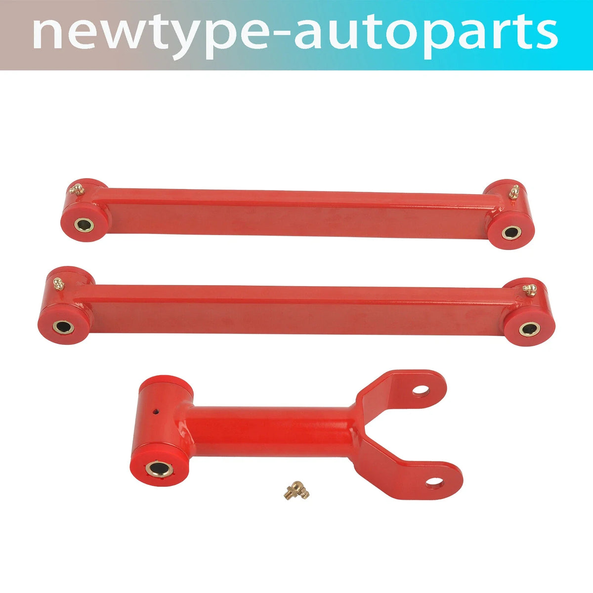Rear Upper Lower Control Arm Non-Adj Red for 2005-2010 Ford Mustang
