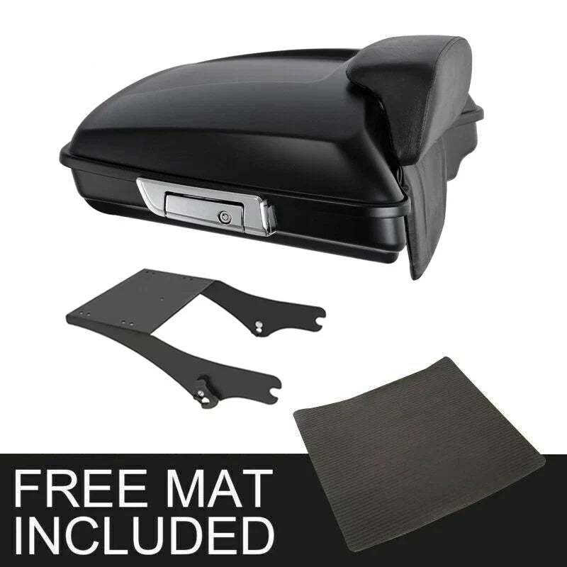 Matte Black Razor Trunk Backrest Rack for Harley Touring 1997-2008