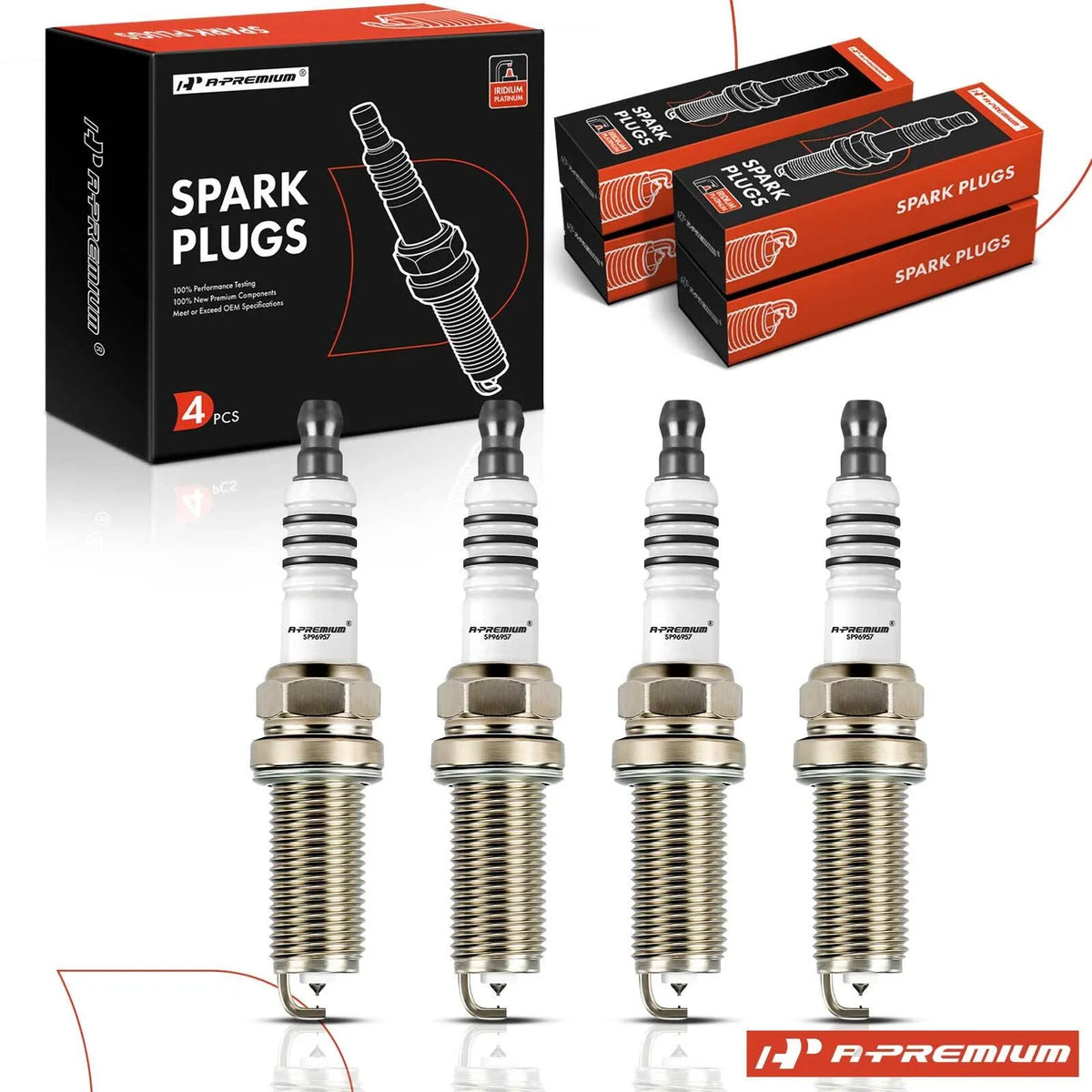 Set of 4 Double Iridium Spark Plugs for Mitsubishi Lancer (2011–2015)