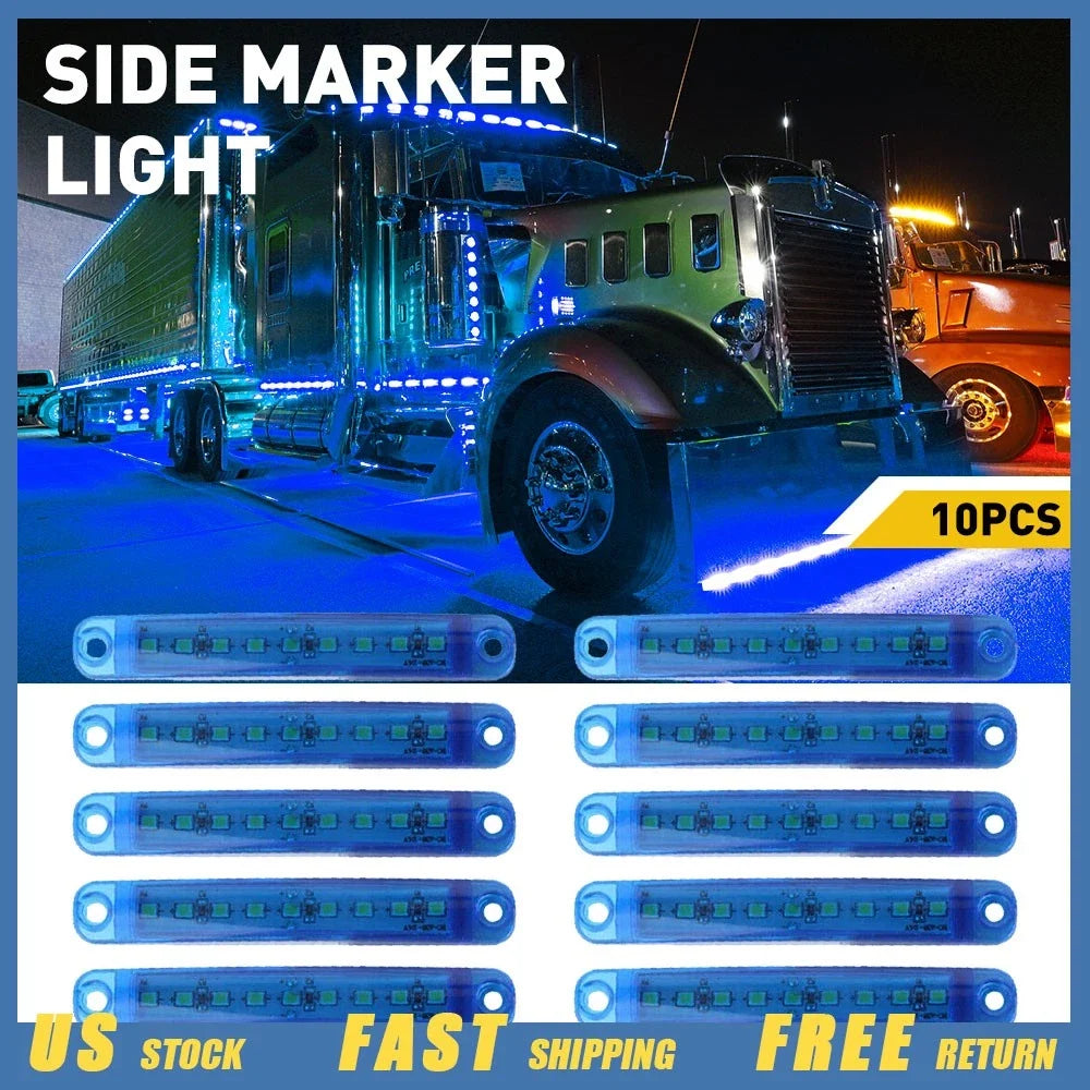 10X 9LED Sealed Side Marker Clearance Light for Truck Car Trailer (EXV)